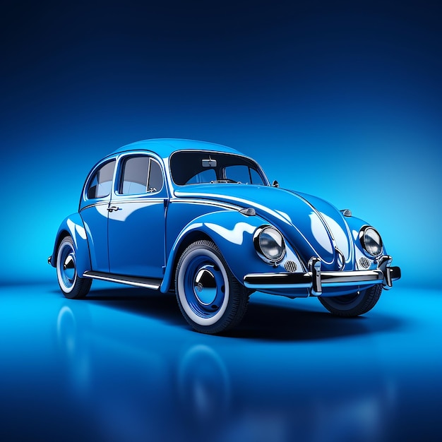 3d car photo with blue background