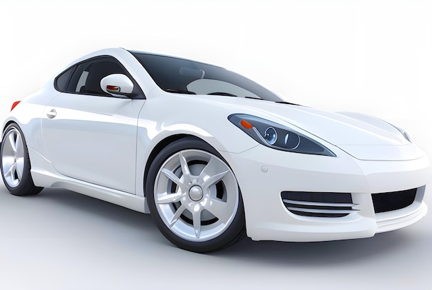 3d car on white background