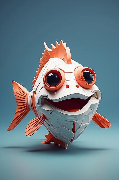 Photo a 3d carton fish with a smile on it