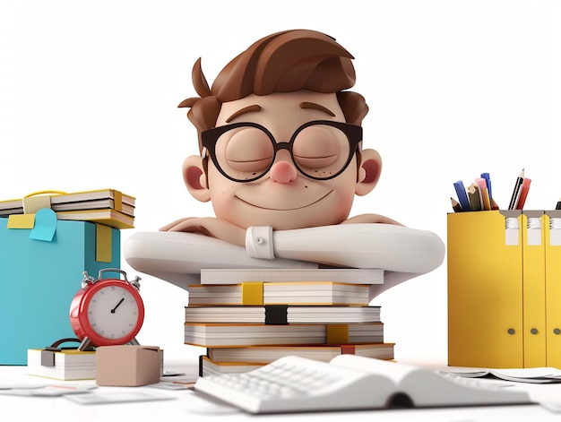 Photo a 3d cartoon accountant image of a relaxed and organized professional