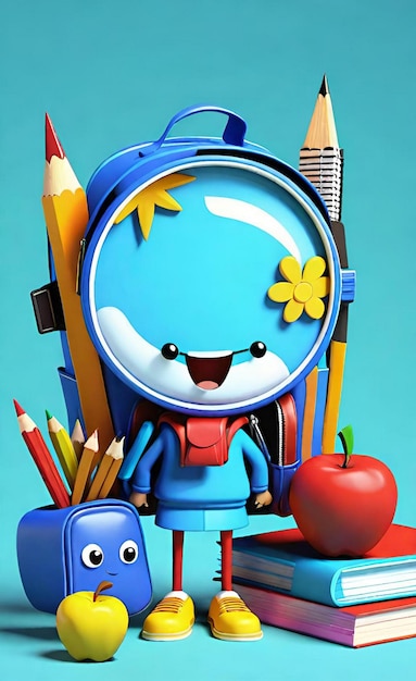 3d cartoon back to school 2024