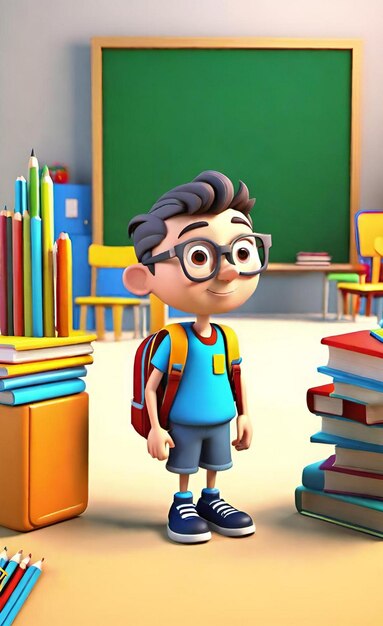 3d cartoon back to school 2024