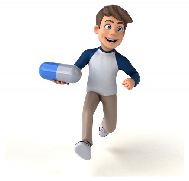 3D cartoon character fun teenager