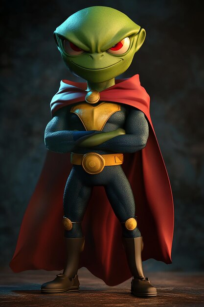 Photo 3d cartoon character martian manhunter mystical