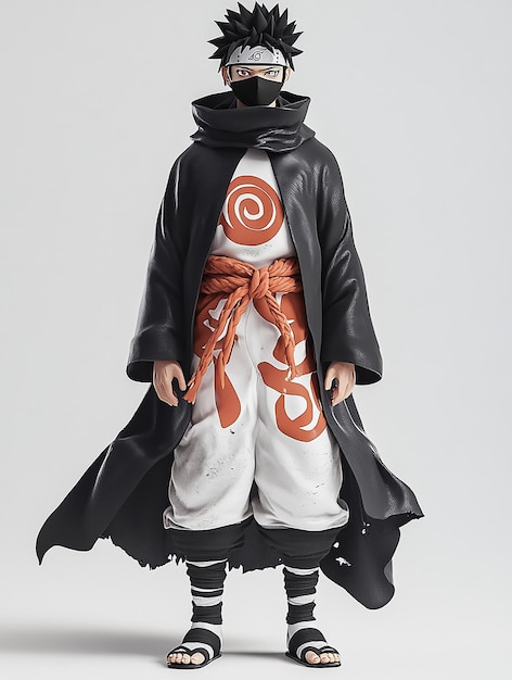 Photo 3d cartoon character of obito uchiha as the tentails