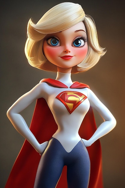 3D Cartoon Character Power Girl