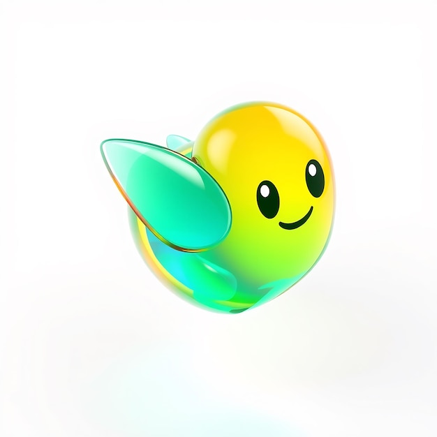 Photo 3d cartoon character of a smiling yellow bird