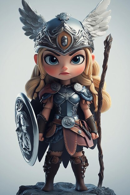 Photo 3d cartoon character valkyrie