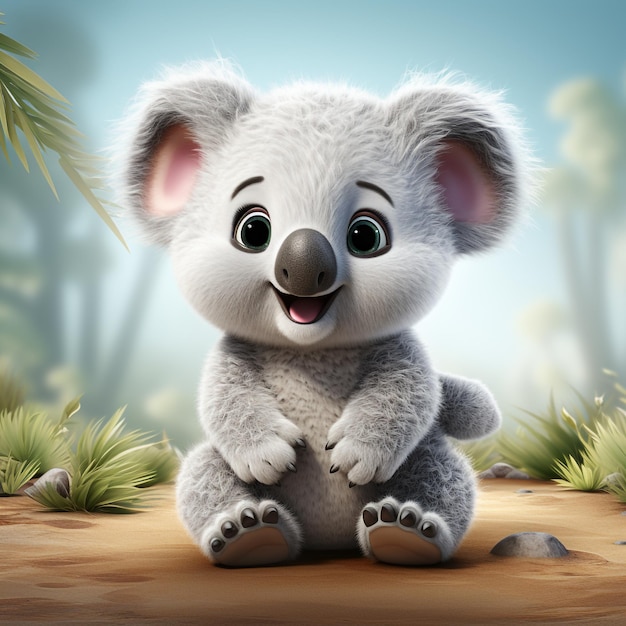 3d cartoon cute koala