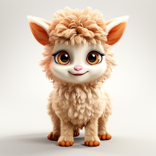 3d cartoon cute llama