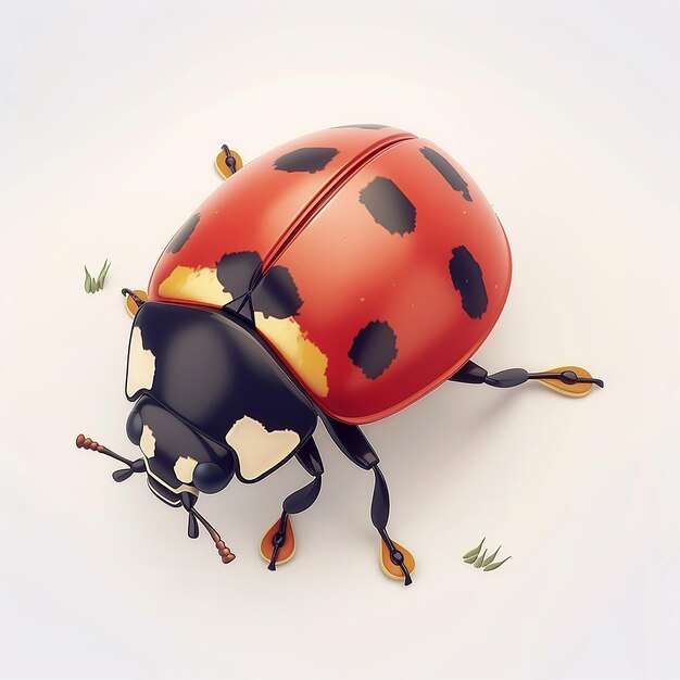 Photo 3d cartoon ladybug