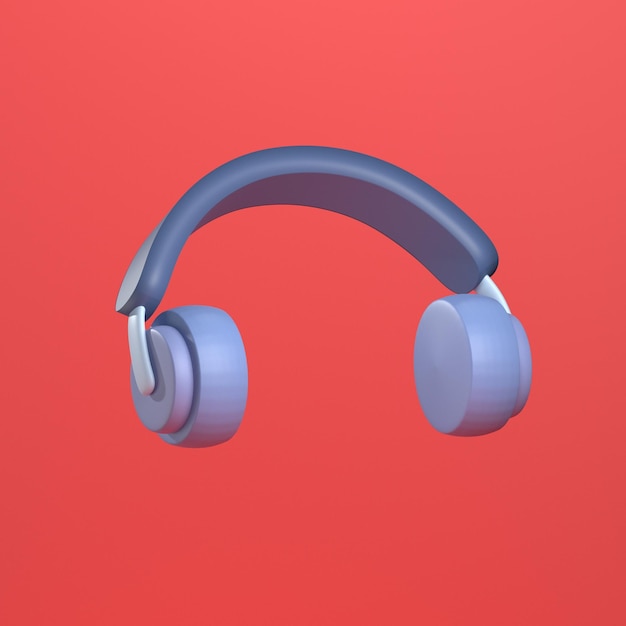 3D Cartoon Low Poly Headset Icon Ver 1