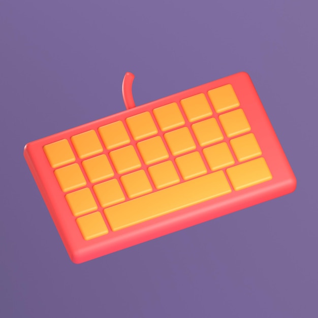 Photo 3d cartoon low poly keyboard icon