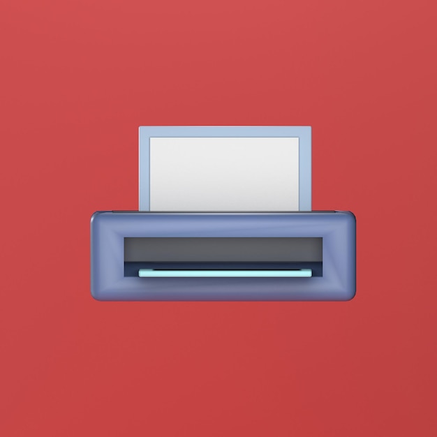 3D Cartoon Low Poly Printer Icon Ver 2