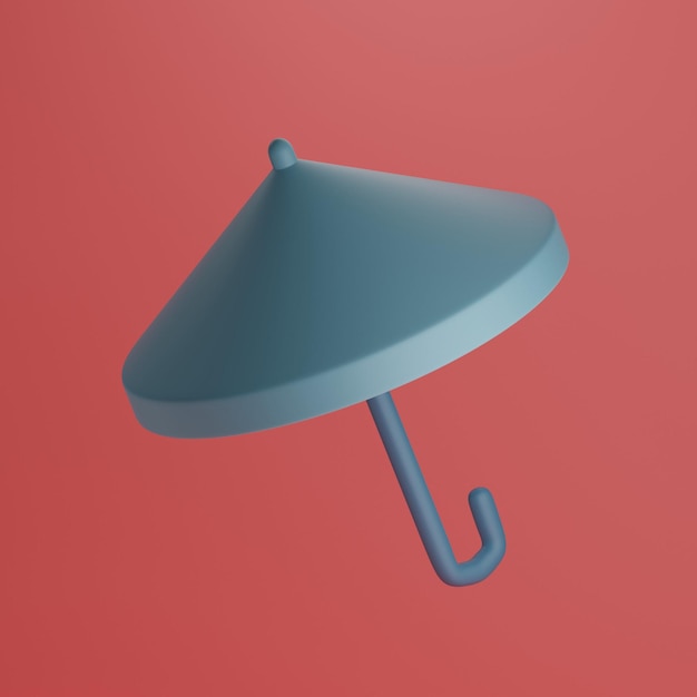 3D Cartoon Low Poly Umbrella Icon