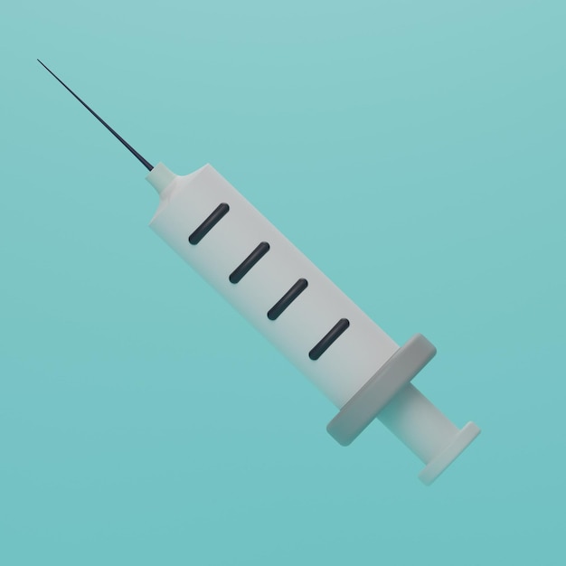 3D Cartoon Low Poly White Injection Icon