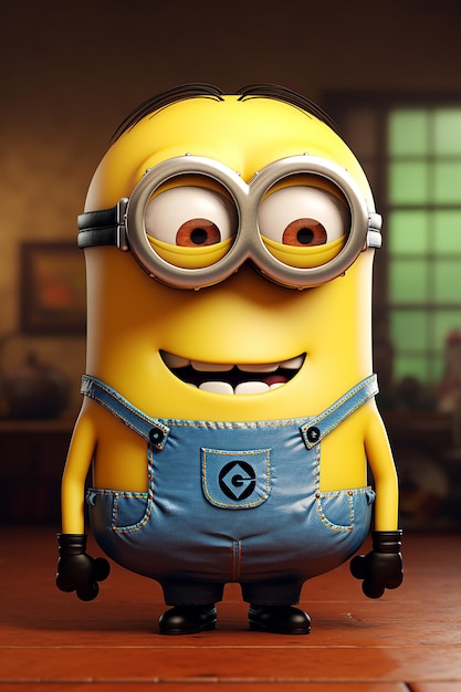 3D Cartoon Minion Character in Playful Design