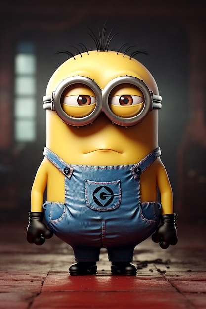 3D Cartoon Minion Character in Playful Design