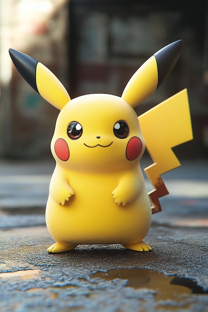 Photo 3d cartoon pikachu full body character