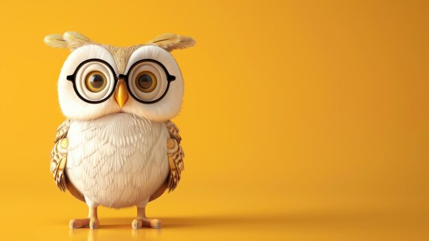 Photo 3d cartoon rendering cute owl