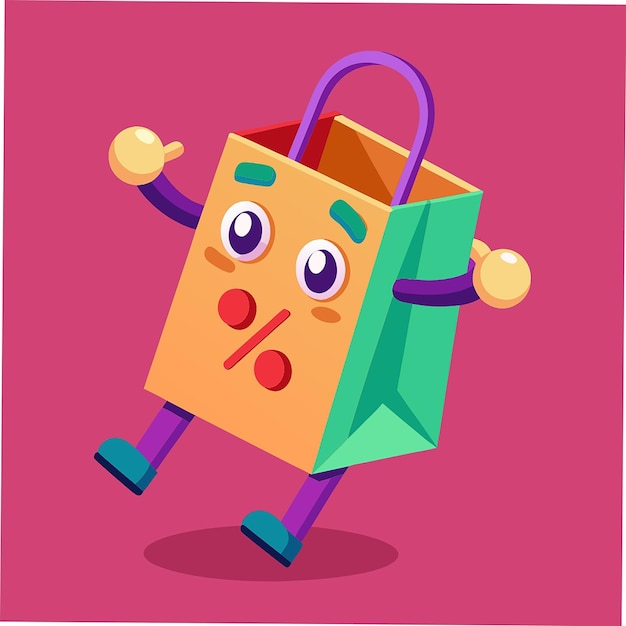 Photo 3d cartoon shopping bag with percent sign online shopping sale promotion discount concept 3d vector illustration icon