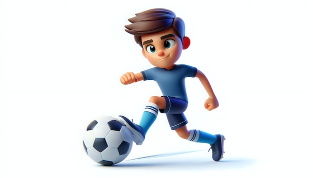 3D cartoon of a soccer player