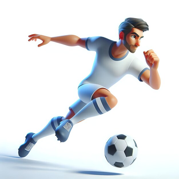 Photo 3d cartoon of a soccer player