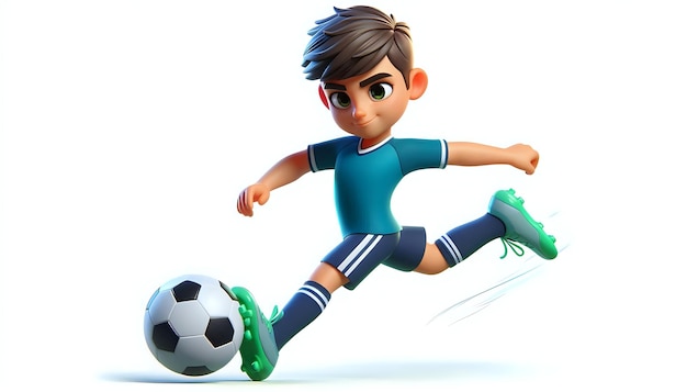 3D cartoon of a soccer player