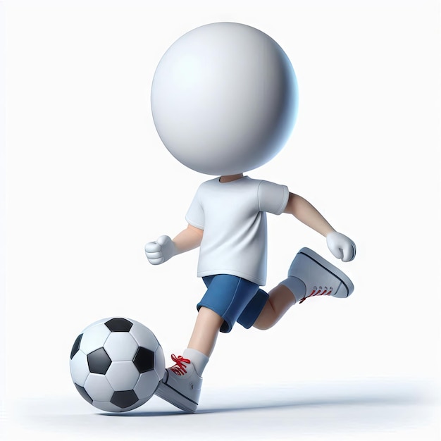 3D cartoon soccer player