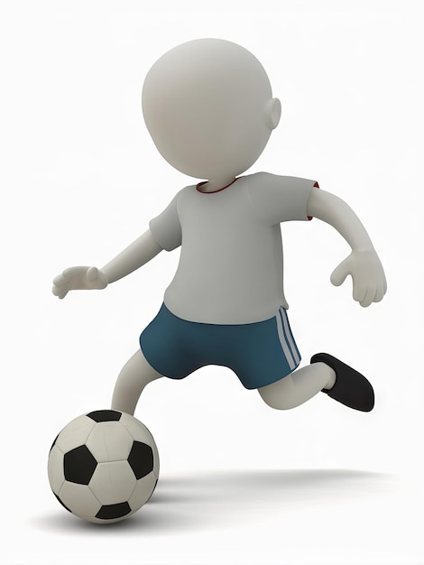 3D cartoon soccer player