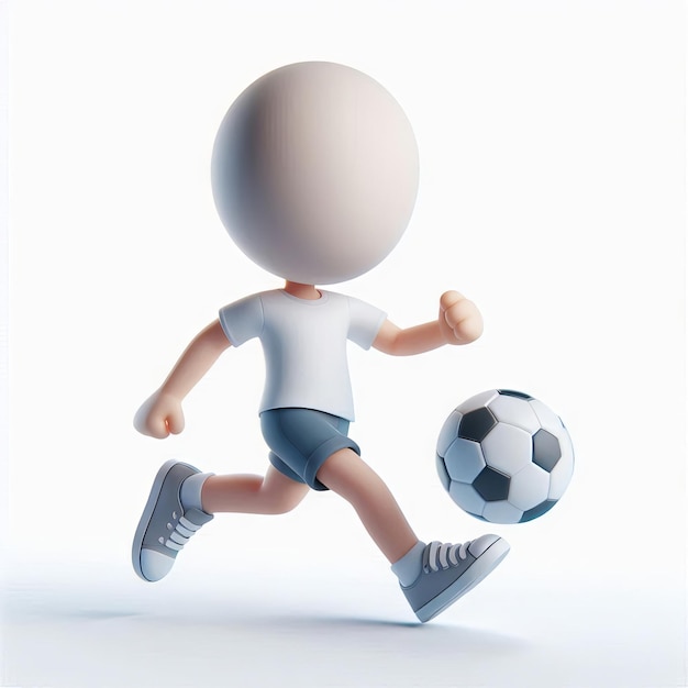 3D cartoon soccer player