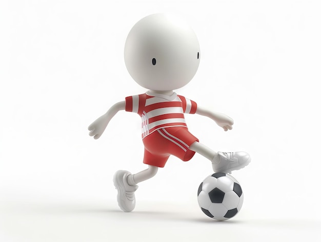 3D cartoon soccer player