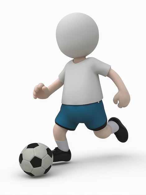 3D cartoon soccer player