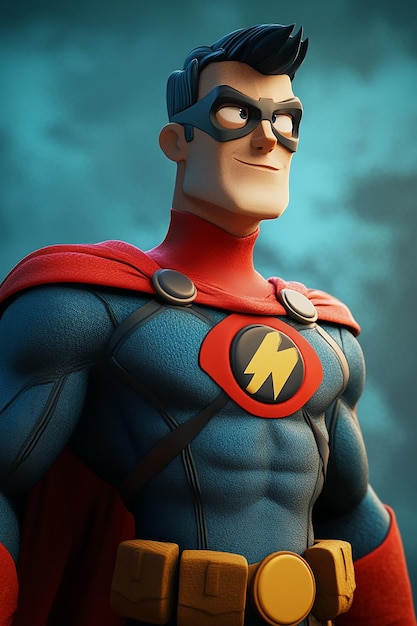 Photo 3d cartoon superhero adventure exciting