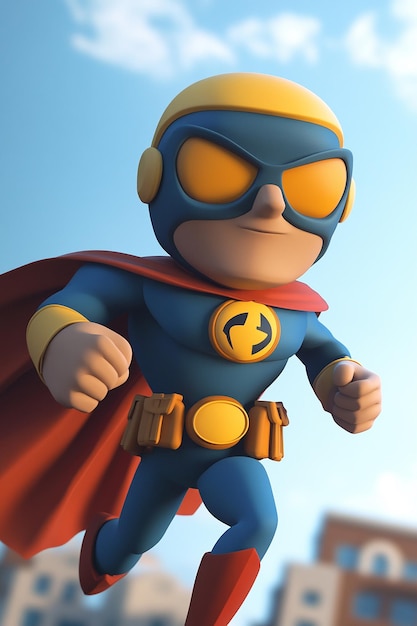 Photo 3d cartoon superhero adventure exciting