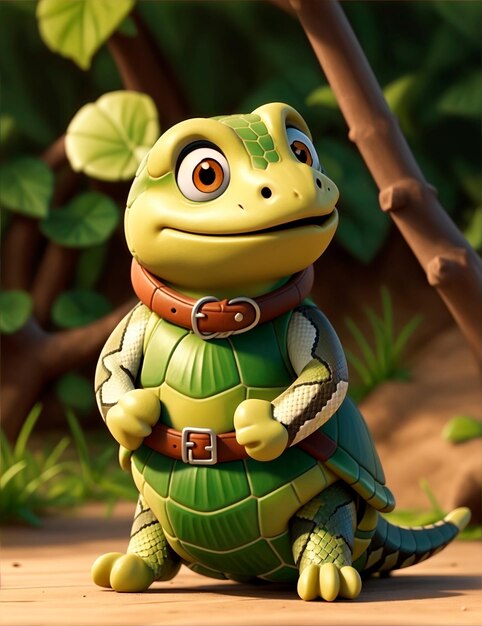 3D cartoon turtle character