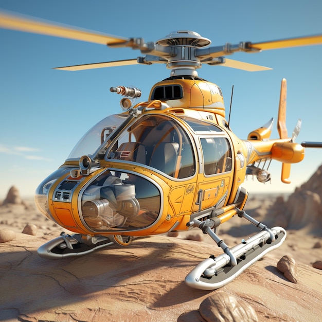 3d cartoonist helicopter