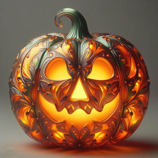 3d Carved halloween jack o lantern pumpkin