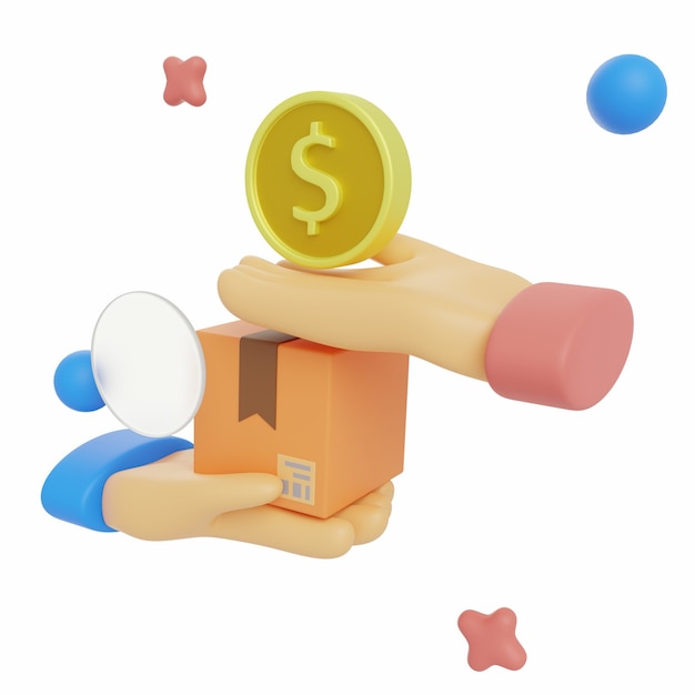 3D Cash On Delivery Illustration