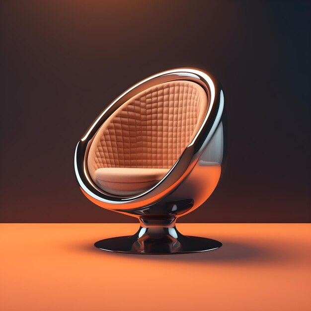 3d chair with dark background