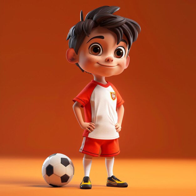 3d character of a boy wearing a football jersey