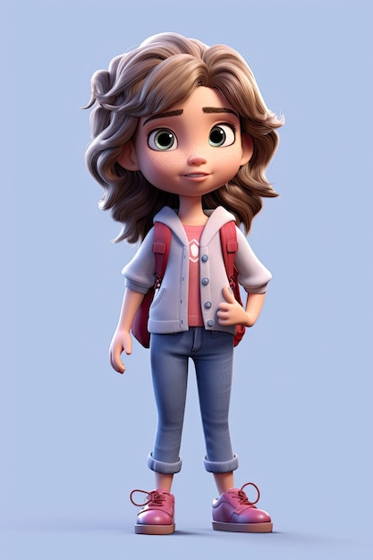 3d character of a girl