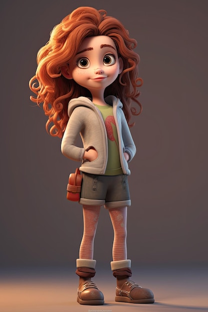 3d character of a girl