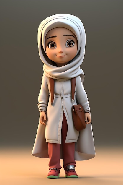 3d character of Islamic female child