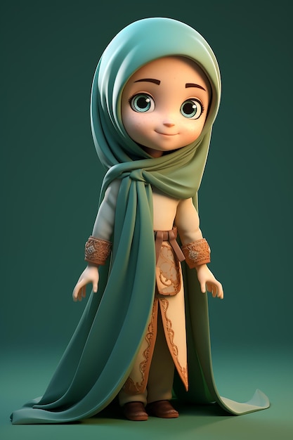 3d character of Islamic female child