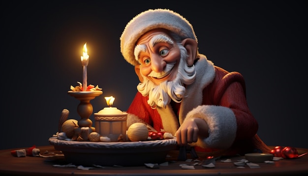 3d character of man in christmas night