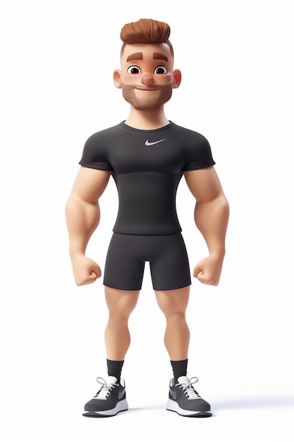 Photo a 3d character of a personal trainer in athletic wear and sneakers