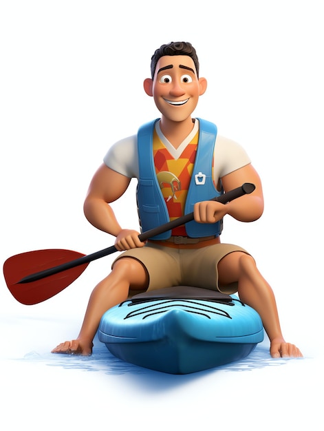 3d character portraits of athlete canoe