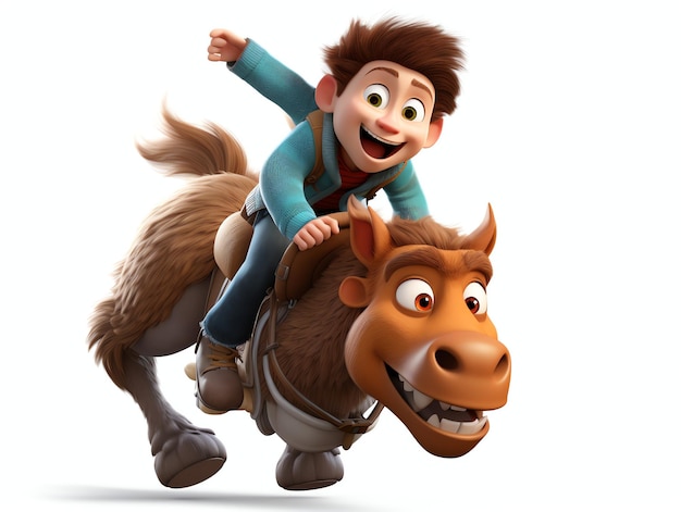 3D character portraits a child riding monster