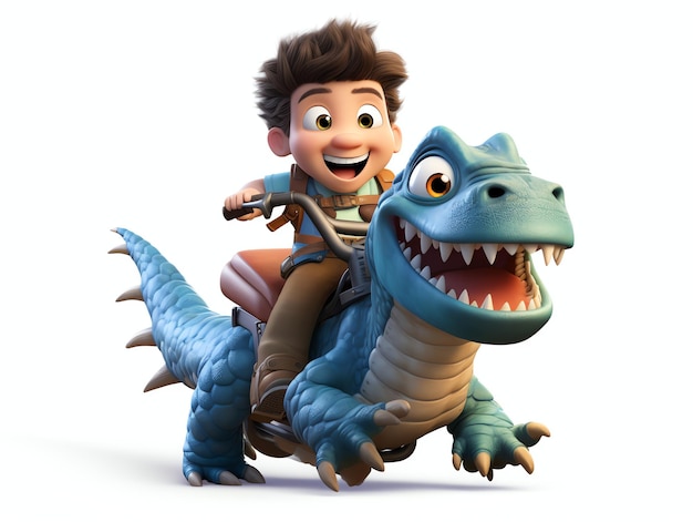 3D character portraits a child riding monster